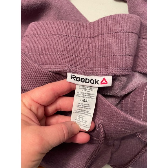 Reebok plum purple‎ pocket sweatpants drawstring cuffed bottom legs - Picture 6 of 6